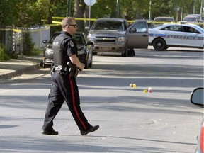 This photo from May 25, 2015 shows the 900 block of Athol Street cordoned off with police tape as officers investigated the death of Trent Gordon, who also used the surname Pascal. His brother Steven Blaine Pascal is on trial in the death.