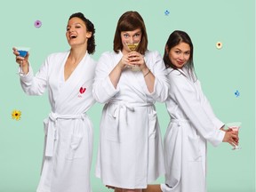 Kaitlyn Semple (left), Sarah Carlé and Ma-Anne Dionisio in the Globe Theatre production of Bittergirl – The Musical.