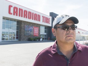 Kamao Cappo at the east Canadian Tire store following a July 26 incident in which he claimed he was assaulted by an employee. Following an investigation, police announced Thursday the ex-Canadian Tire worker would not face charges.