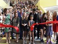 Education Minister Bronwyn Eyre (left) attended the grand opening of St. Kateri Tekakwitha School on Monday.