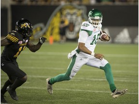 Brandon Bridge, 16, quarterbacked the Saskatchewan Roughriders to victory in Hamilton on Friday.