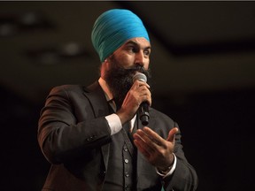 Leadership contender Jagmeet Singh speaks at the NDP's Leadership Showcase in Hamilton, Ont. on Sunday September 17 , 2017.