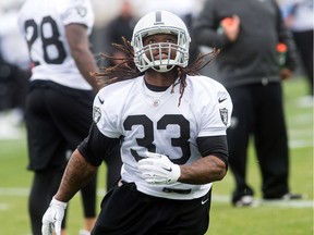 Trent Richardson practices during an Oakland Raiders workout on Tuesday, May 19, 2015, in Alameda, Calif. (AP Photo/Noah Berger)
Noah Berger, AP