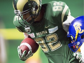 University of Regina Rams receiver Mitch Thompson caught a touchdown pass in Friday's season opener after missing all of the 2016 Canada West campaign due to a knee injury.
