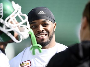 Saskatchewan Roughriders Trent Richardson during practice at Mosaic Stadium in Regina.