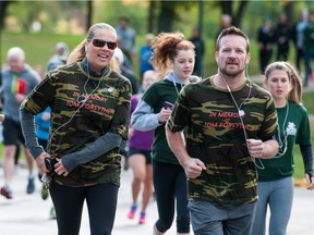 A big group participated in the Regina Terry Fox Run in honour of Tom Forsythe, who died of cancer last month.