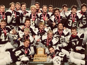 The Greenall Griffins captured their first Regina Intercollegiate Football League Stewart Conference title Monday at Mosaic Stadium.