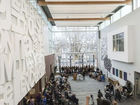 The new Ecole Connaught School celebrated its grand reopening on Friday in "Heritage Hall."