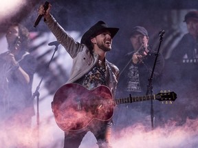 Brett Kissel, shown here performing at the 2017 Canadian Country Music Awards in Saskatoon, has announced a 44-date tour beginning Jan. 13.