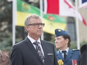 Premier Brad Wall at the Legislative Building ahead of the Speech from the Throne on Oct. 25, 2017.