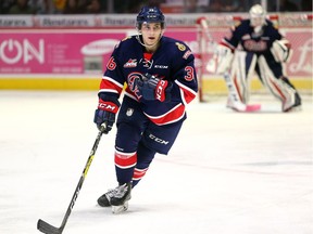 Rookie defenceman Marco Creta, shown in action Friday night, scored his first WHL goal to help the Regina Pats beat the Victoria Royals 5-3 at the Brandt Centre.