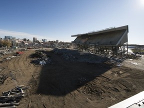 Budget Demolition completed to the collapsing of the west side grandstand at old Mosaic Stadium in Regina.