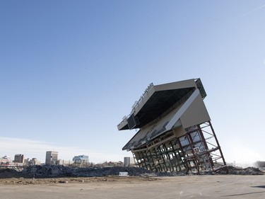 Budget Demolition completed to the collapsing of the west side grandstands at old Mosaic Stadium in Regina.