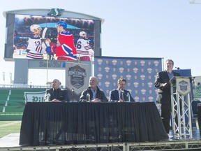 The Regina Pats held a press conference at Mosaic Stadium on Oct. 6 to announce the Centennial Salute Homecoming Weekend, which was to be held in February 2018. The event included two outdoor games, but those contests will now be moved indoors due to slow ticket sales.