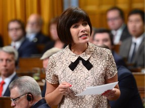 Ginette Petitpas Taylor, Minister of Health, stands during Question Period in the House of Commons on Parliament Hill in Ottawa on Sept. 21, 2017.