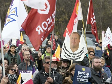 A Rally to Reverse the Cuts, a protest against some of the spending cuts and tax increases made in the 2017-18 budget, was held on the front lawn of the Legislative Building in Regina.