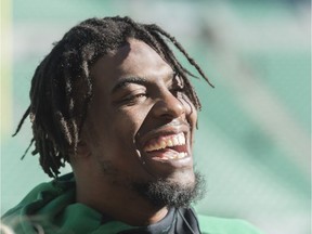 Saskatchewan Roughriders head coach/GM Chris Jones should resist the temptation to use Duron Carter, above, on offence and defence Friday against the host Calgary Stampeders, according to columnist Rob Vanstone.