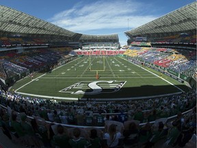 Mosaic Stadium in Regina, shown on Sept. 3 during the Labour Day Classic, is out of the running to host a match in the 2026 World Cup.