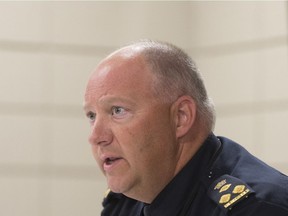 Chief Evan Bray at a monthly Board of Police Commissioners meeting in July, 2017.