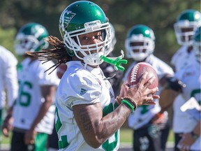 Receiver Naaman Roosevelt is pleased to be on the field and catching balls with the Saskatchewan Roughriders.