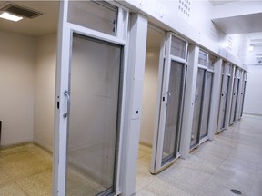 The holding cells at the Saskatoon Police Service station