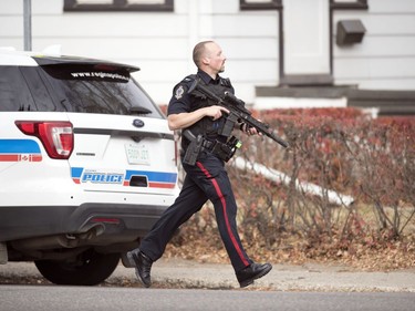 Members of the Regina Police Service and members of their SWAT team surrounded a home on the 1100 block of Elphinstone Street in Regina.