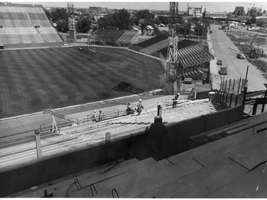 In 1978, construction was well on its way for the expansion of the West side of Taylor Field, an expansion that included a second deck and new press box.