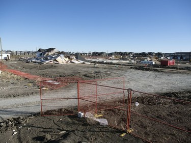 Strong overnight winds wreaked havoc around Regina.  A housing project under construction on Beacon Drive sustained extensive damage as a few buildings were partially knocked over.