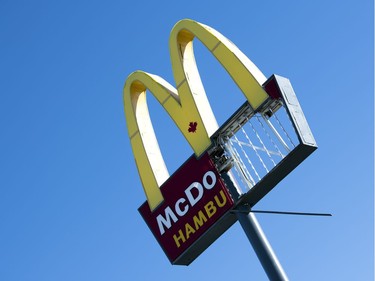 Strong overnight winds wreaked havoc around Regina.  The Golden Arches were missing part of its sign on the corner of Dewdney Avenue and Albert Street.