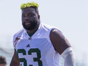 International offensive lineman Derek Dennis was released Tuesday by the Roughriders.