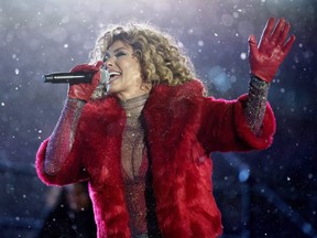 Shania Twain performs during the halftime show during the 105th Grey Cup between the Toronto Argonauts and the Calgary Stampeders Sunday November 26, 2017 in Ottawa. THE CANADIAN PRESS/Justin Tang