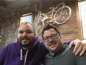 Andrew Ronnie (left) and Michael Lavis, executive director of Creative Options Regina — a non-profit organization that provides personalized supports to those with intellectual and mental health challenges.