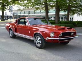 Chris Thauberger's award-winning 1968 Shelby Cobra GT500 at the Indianapolis Motor Speedway earlier this year, at the Shelby American Automobile Club national convention. This picture accurately represents the car as it would have been when sold by the dealer, including the correct wheel covers and tires.