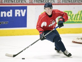 Newly acquired defenceman Cale Fleury took part in his first practice with the Regina Pats on Tuesday.