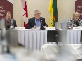 Minister of Public Safety Ralph Goodale speaks at a Flood Risk Roundable held at the DoubleTree Inn. First Nations groups, the insurance industry, academic institutions, think tanks and government representatives attended.