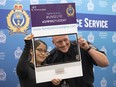 Teen mother Taye Starr-Bellegarde and Regina Police Service Chief Evan Bray take a #unselfie for Giving Tuesday.