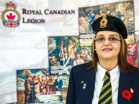 Jody Hoffman, operations manager for the Royal Canadian Legion, Branch 001, Regina, poses for a photograph at the Northgate Mall.