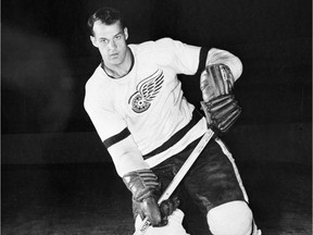 Gordie Howe as he was in 1956. Mr. Hockey went on to set numerous hockey records but his son, Murray, is proud to point out his dad's sterling record off the ice.