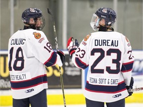 Regina Pat Canadians teammates Matthew Culling, 18, and Jaydon Dureau, 23, are the top two scorers in the Saskatchewan Midget AAA Hockey League.