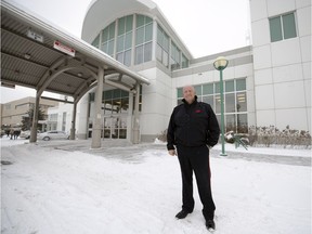 Regina Police Service chief Evan Bray stands outside the former STC building, and upon city council approval, will be the home of the expanded Regina Police Service headquarters.