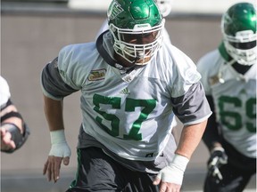 Brendon LaBatte was named the Saskatchewan Roughriders' outstanding offensive lineman on Wednesday.