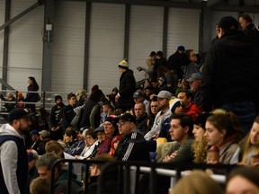 The stands were packed at the Co-operators Centre for Saturday's Canada West men's hockey game between the University of Regina Cougars and University of Saskatchewan Huskies.