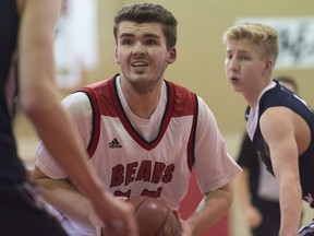 Jake Gagnon is playing for the host Balfour Bears in the 29th annual Fekula Senior Classic Basketball Tournament.