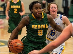 The University of Regina Cougars' Kyanna Giles had a big weekend to help her team sweep the host UBC Thunderbirds.