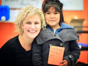 Josee Lusignan (left) began the I Love First Peoples shoebox campaign in 2013. (Supplied by I Love First Peoples)