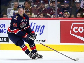 Koby Morrisseau, shown in this file photo, had three points Sunday to help the Regina Pats defeat the host Calgary Hitmen 4-1.