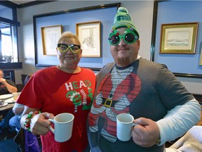 Cindy Schneider and Doug Campbell were dressed for the occasion during Coffee Day at Nicky's in 2016.