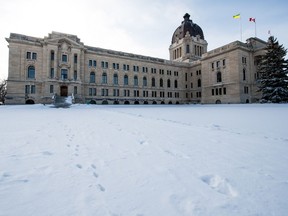 The Saskatchewan legislative building on a winter day.