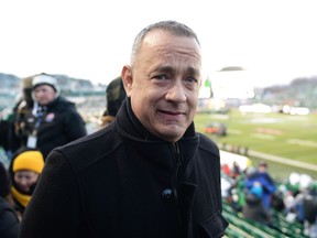 Tom Hanks was at Taylor Field for the 2013 Grey Cup game.