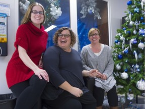 Left to right: Janet Tzupa, Melissa Coomber-Bendtsen and Lynn Thera share a laugh at the YWCA, which operates the Isabel Johnson Shelter — one of four women's shelters that benefit from the Christmas Cheer Fund.